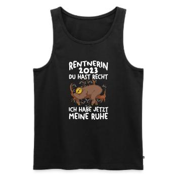 Rentnerin 2023 Faultier Rentnerin Geschenk - Männer Premium Bio Tank Top - Schwarz - Vorne - Michal (187cm)
