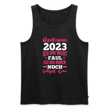 Rentnerin 2023 Oma Rentnerin Geschenk - Männer Premium Bio Tank Top - Schwarz - Vorne - Michal (187cm)
