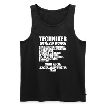 Techniker Beruf Technik Geschenk - Männer Premium Bio Tank Top - Schwarz - Vorne - Michal (187cm)