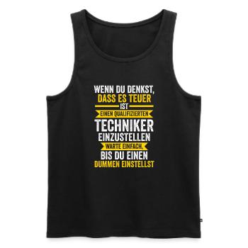 Techniker Beruf Technik Geschenk - Männer Premium Bio Tank Top - Schwarz - Vorne - Michal (187cm)