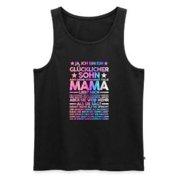 Sohn & Mutter Familie Mutter Geschenk - Männer Premium Bio Tank Top - Schwarz - Vorne - Michal (187cm)