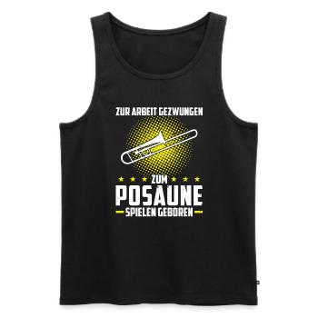 Posaune Musiker Posaunen Spieler Geschenk - Männer Premium Bio Tank Top - Schwarz - Vorne - Michal (187cm)