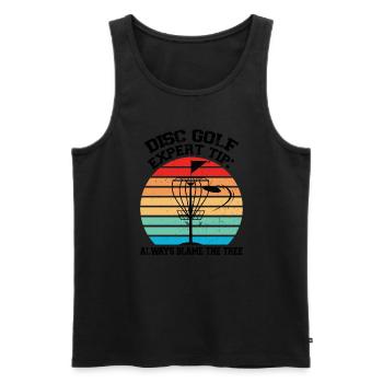 Discgolfer Discgolf Discgolfing Geschenk - Männer Premium Bio Tank Top - Schwarz - Vorne - Michal (187cm)