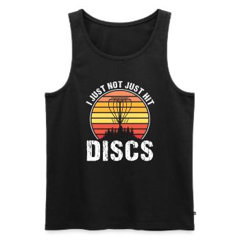 Discgolfer Discgolf Discgolfing Geschenk - Männer Premium Bio Tank Top - Schwarz - Vorne - Michal (187cm)