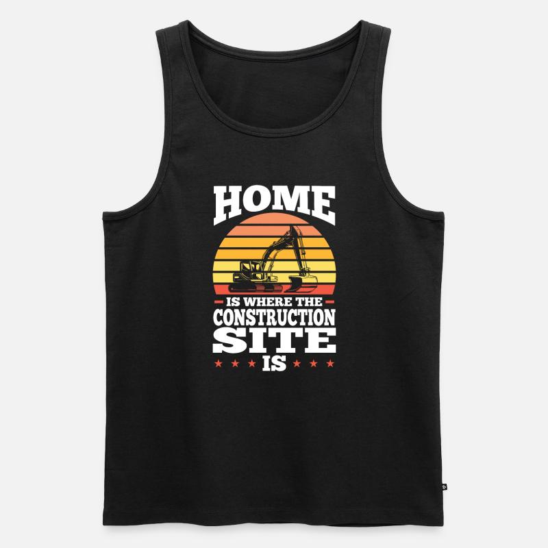 Baustelle Bauherr Geschenk - Männer Premium Bio Tank Top - Schwarz