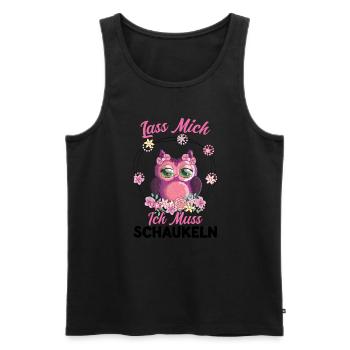 Eule Vogel Eulen Geschenk - Männer Premium Bio Tank Top - Schwarz - Vorne - Michal (187cm)