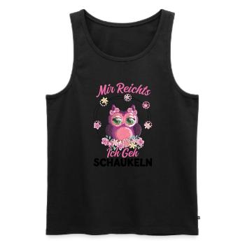 Eule Vogel Eulen Liebhaber Geschenk - Männer Premium Bio Tank Top - Schwarz - Vorne - Michal (187cm)