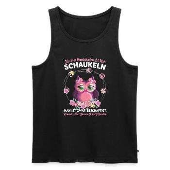 Eule Vogel Eulen Fans Geschenk - Männer Premium Bio Tank Top - Schwarz - Vorne - Michal (187cm)