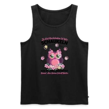 Eule Vogel Eulen Geschenk - Männer Premium Bio Tank Top - Schwarz - Vorne - Michal (187cm)