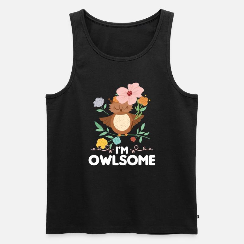 Eule Vogel Eulen Liebhaber Geschenk - Männer Premium Bio Tank Top - Schwarz