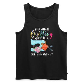 Quilten Quilten Quilting Maschine Geschenk - Männer Premium Bio Tank Top - Schwarz - Vorne - Michal (187cm)