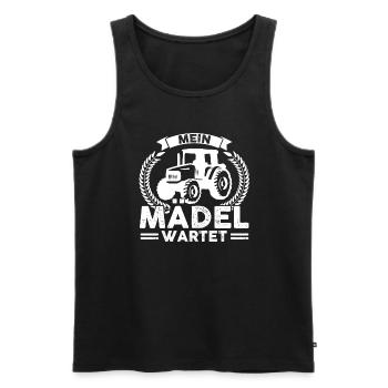 Traktor Trecker Traktoren Geschenk - Männer Premium Bio Tank Top - Schwarz - Vorne - AI Model Male 178 light (178cm)