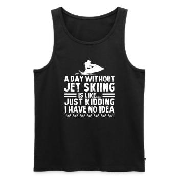 Jetski Jetskifahren Wintersport Geschenk - Männer Premium Bio Tank Top - Schwarz - Vorne - Michal (187cm)