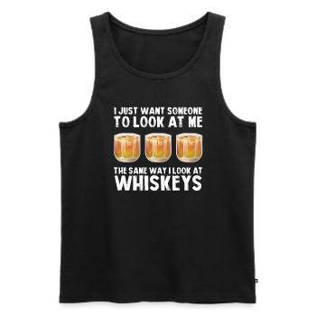 Whiskey trinken Whiskey trinken Whiskey Geschenk - Männer Premium Bio Tank Top - Schwarz - Vorne - Michal (187cm)