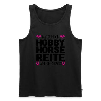 Hobby Horse Pferde Hobby Horsing Geschenk - Männer Premium Bio Tank Top - Schwarz - Vorne - Michal (187cm)