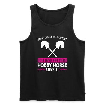 Hobby Horse Pferde Reiter Geschenk - Männer Premium Bio Tank Top - Schwarz - Vorne - Michal (187cm)