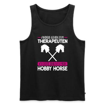Hobby Horse Pferde Hobbyhorse Geschenk - Männer Premium Bio Tank Top - Schwarz - Vorne - Michal (187cm)