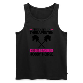 Hobby Horse Pferde Hobby Horsing Geschenk - Männer Premium Bio Tank Top - Schwarz - Vorne - Michal (187cm)