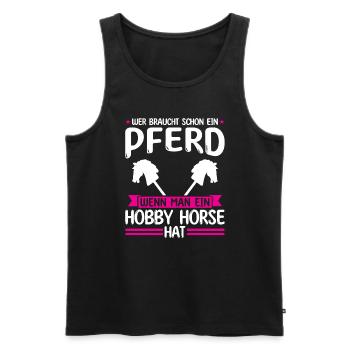 Hobby Horse Pferde Hobbyhorse Geschenk - Männer Premium Bio Tank Top - Schwarz - Vorne - Michal (187cm)
