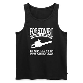 Forstwirt Beruf Holzfäller Geschenk - Männer Premium Bio Tank Top - Schwarz - Vorne - Michal (187cm)