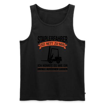 Staplerfahrer Beruf Stapler Geschenk - Männer Premium Bio Tank Top - Schwarz - Vorne - AI Model Male 178 light (178cm)
