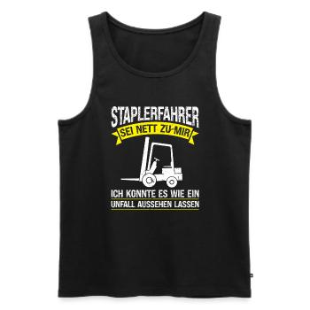Staplerfahrer Beruf Gabelstapler Geschenk - Männer Premium Bio Tank Top - Schwarz - Vorne - AI Model Male 178 light (178cm)