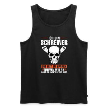 Schreiner Beruf Tischlerei Geschenk - Männer Premium Bio Tank Top - Schwarz - Vorne - Michal (187cm)