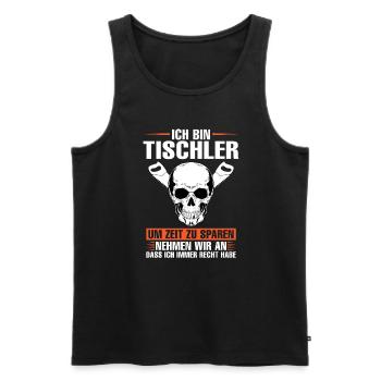 Tischler Beruf Tischlerei Geschenk - Männer Premium Bio Tank Top - Schwarz - Vorne - AI Model Male 178 light (178cm)