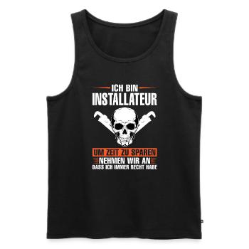 Installateur Beruf Klempner Geschenk - Männer Premium Bio Tank Top - Schwarz - Vorne - AI Model Male 178 light (178cm)