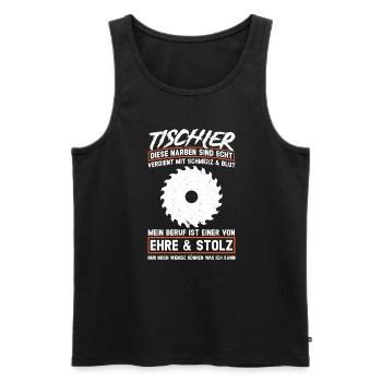 Tischler Beruf Tischlerei Geschenk - Männer Premium Bio Tank Top - Schwarz - Vorne - Michal (187cm)