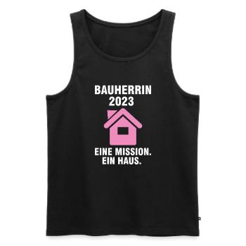 Bauherrin 2023 Hausbau Baubeginn Geschenk - Männer Premium Bio Tank Top - Schwarz - Vorne - Michal (187cm)