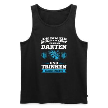 Darten Trinken Dartspieler Geschenk - Männer Premium Bio Tank Top - Schwarz - Vorne - AI Model Male 178 light (178cm)