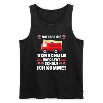 Vorschule Feuerwehr Schulanfänger Geschenk - Männer Premium Bio Tank Top - Schwarz - Vorne - Michal (187cm)