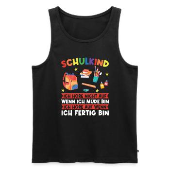 Schulkind Einschulung Schulstart Geschenk - Männer Premium Bio Tank Top - Schwarz - Vorne - AI Model Male 178 light (178cm)