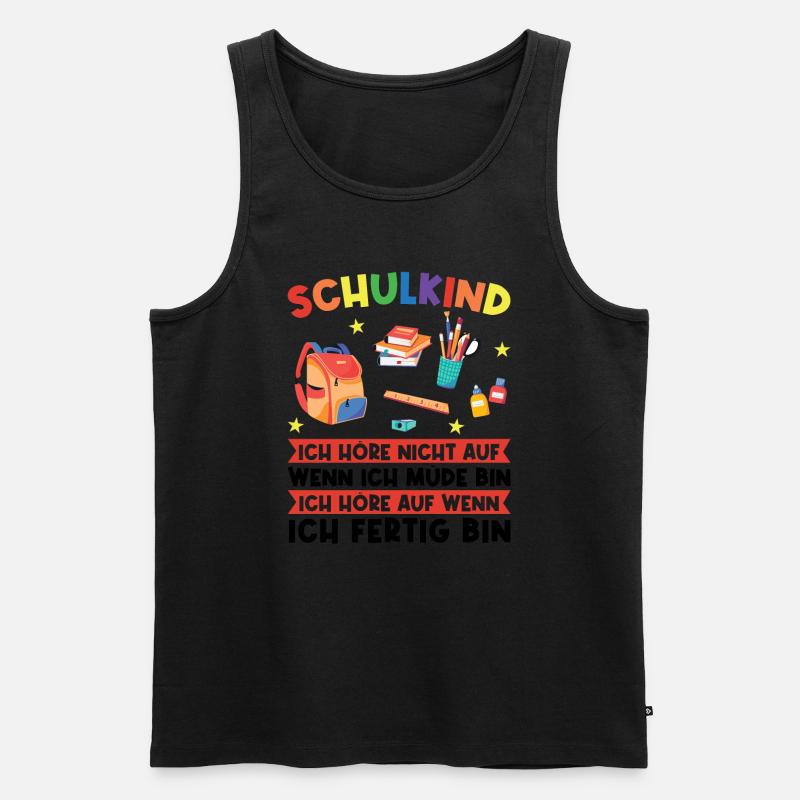 Schulkind Einschulung Schulkinder Geschenk - Männer Premium Bio Tank Top - Schwarz