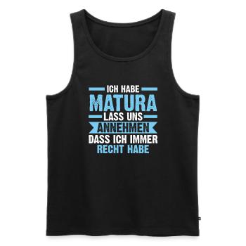 Matura Prüfung Schulabschluss Geschenk - Männer Premium Bio Tank Top - Schwarz - Vorne - Michal (187cm)