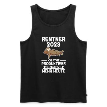 Rentner 2023 Faultier Ruhestand Geschenk - Männer Premium Bio Tank Top - Schwarz - Vorne - Michal (187cm)