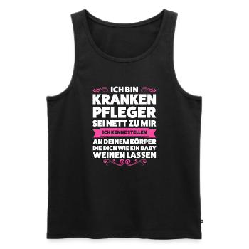 Krankenpfleger Beruf Pfleger Geschenk - Männer Premium Bio Tank Top - Schwarz - Vorne - Michal (187cm)