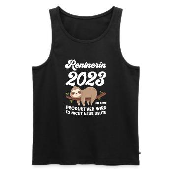 Rentnerin 2023 Faultier Rentnerin Geschenk - Männer Premium Bio Tank Top - Schwarz - Vorne - Michal (187cm)