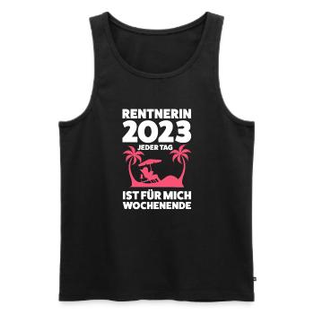 Rentnerin 2023 Rente Rentnerin Geschenk - Männer Premium Bio Tank Top - Schwarz - Vorne - Michal (187cm)
