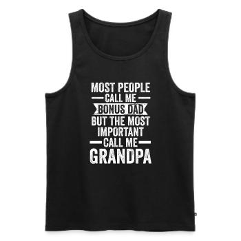 Bonus Papa Bonus Papa-Opa Stiefvater Geschenk - Männer Premium Bio Tank Top - Schwarz - Vorne - Michal (187cm)