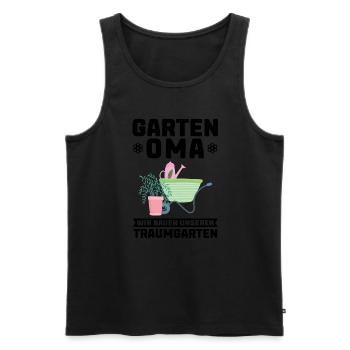 Garten Oma Hobbygärtner Geschenk - Männer Premium Bio Tank Top - Schwarz - Vorne - AI Model Male 178 light (178cm)