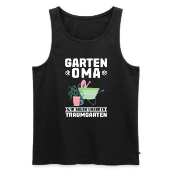 Garten Oma Gärtnern Geschenk - Männer Premium Bio Tank Top - Schwarz - Vorne - AI Model Male 178 light (178cm)