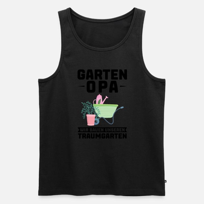 Garten Opa Großvater Geschenk - Männer Premium Bio Tank Top - Schwarz