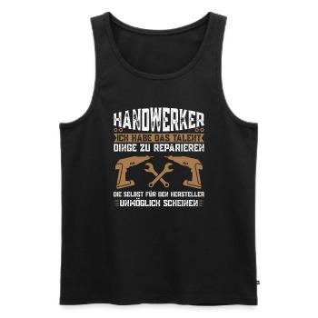 Handwerker Beruf Handwerk Geschenk - Männer Premium Bio Tank Top - Schwarz - Vorne - Michal (187cm)