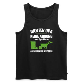 Garten Opa Gnome Großvater Geschenk - Männer Premium Bio Tank Top - Schwarz - Vorne - Michal (187cm)