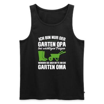Garten Opa Gnome Gärtnern Geschenk - Männer Premium Bio Tank Top - Schwarz - Vorne - Michal (187cm)