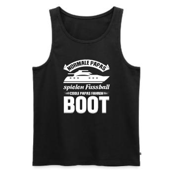 Boot Papa Segler Geschenk - Männer Premium Bio Tank Top - Schwarz - Vorne - Michal (187cm)