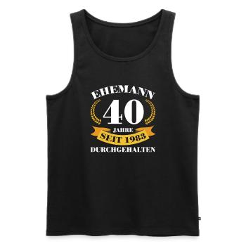 40. Hochzeitstag Ehemann Rubinhochzeit Geschenk - Männer Premium Bio Tank Top - Schwarz - Vorne - Michal (187cm)