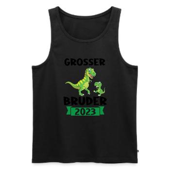 T-Rex Dino Dinosaurier Brüder Geschenk - Männer Premium Bio Tank Top - Schwarz - Vorne - Michal (187cm)